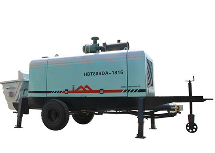 Electric Remote Control Hydraulic Concrete Pump With 80m3 / h Concrete