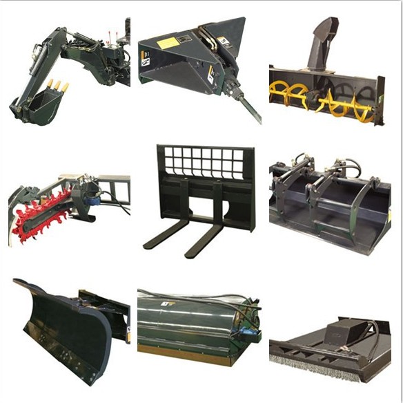 1400 Kg Tipping Load 4WD Skid Steer Loader With Bobcat Attachments 40