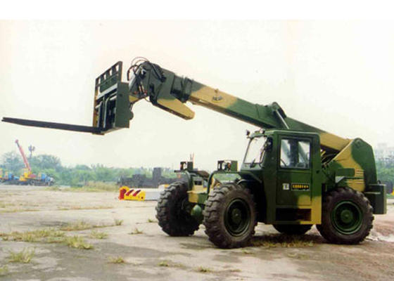 China Rear Wheel Steering Telescopic Reach Forklift , Hydraulic Brake Boom Lift Truck Rental supplier