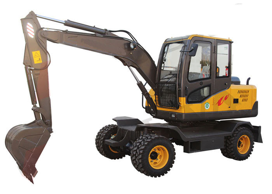 Heavy Equipment Excavator , 0.4 M3 Bucket Capacity 8 Tonne Wheeled Excavators supplier