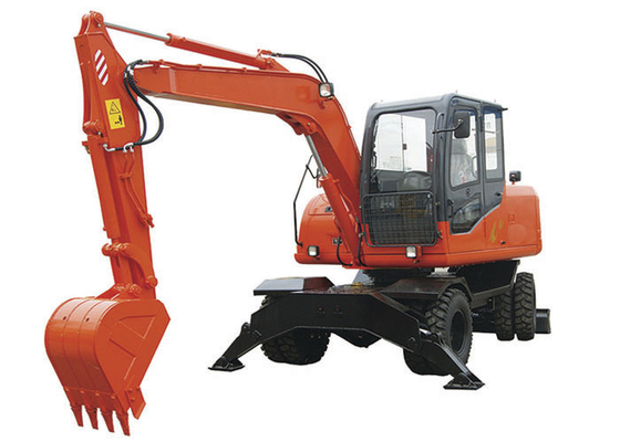Heavy Equipment Excavator , 0.4 M3 Bucket Capacity 8 Tonne Wheeled Excavators supplier