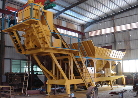 4 Hopper Concrete Mixer Machine , 25 m3/h Mobile Concrete Batching Plant  supplier