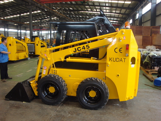 Hydraulic Electric Skid Steer Loader , 20 ° Grade Ability Skid Steer Track Loader supplier