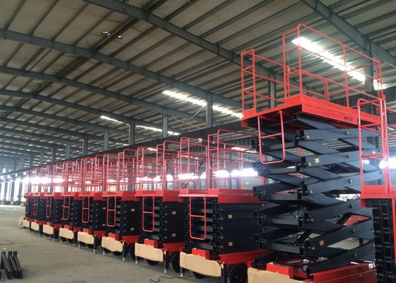 SJY0.3-16 300KG Four wheel Traction Hydraulic Mobile Scissor Lift 16M Max Lifting Height supplier